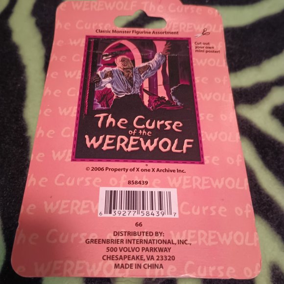 NIB! The Curse of the Werewolf 2.5" XoneX Archive wolfman figure - Picture 5 of 8